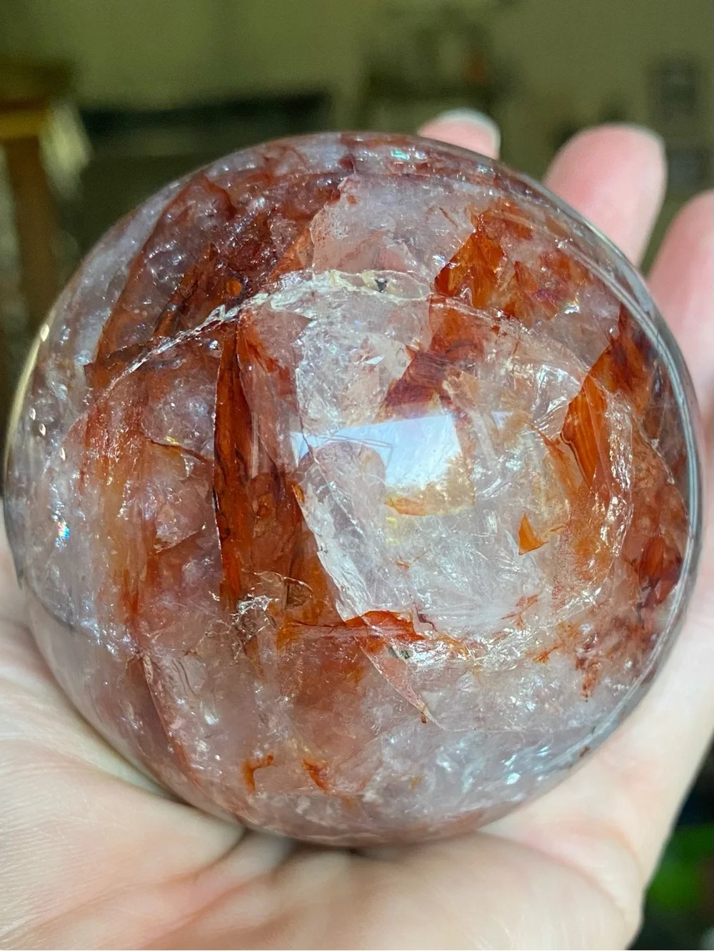 🔥✨ AAA Brazilian Fire Quartz Sphere — 2.7” of Pure Fire! ✨🔥